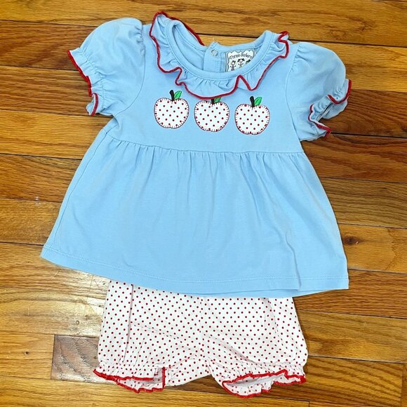 Three Sisters Other - Girls 12 Month Three Apple Back to School Bloomerset
